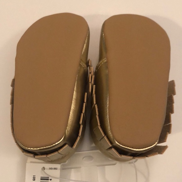Baby Girl’s Gold Moccasin Shoes - Picture 4 of 4